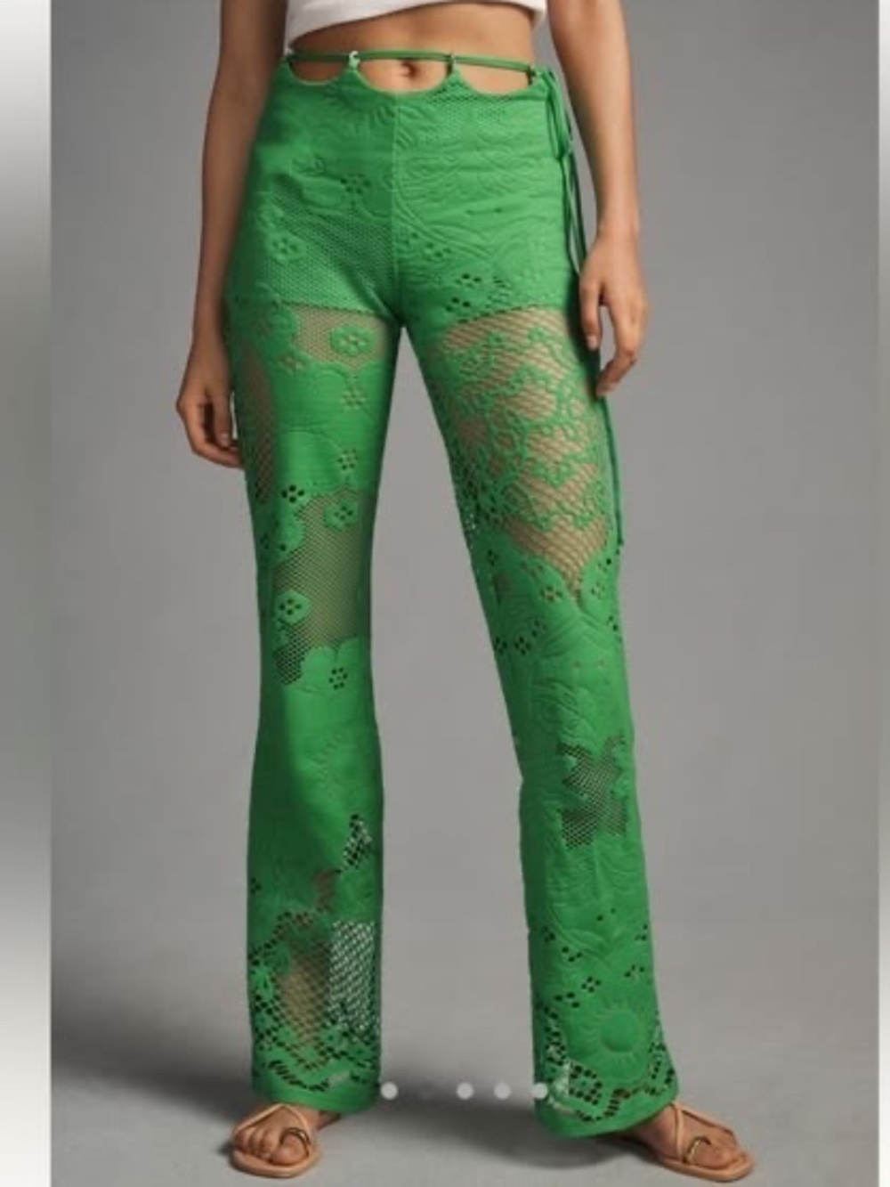 *FIRM PRICE* Anthropologie Beatrice .b Soleil Lace Flare Trousers - Picture 4 of 15